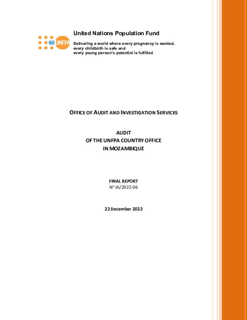 Audit of the UNFPA Country Office in Mozambique
