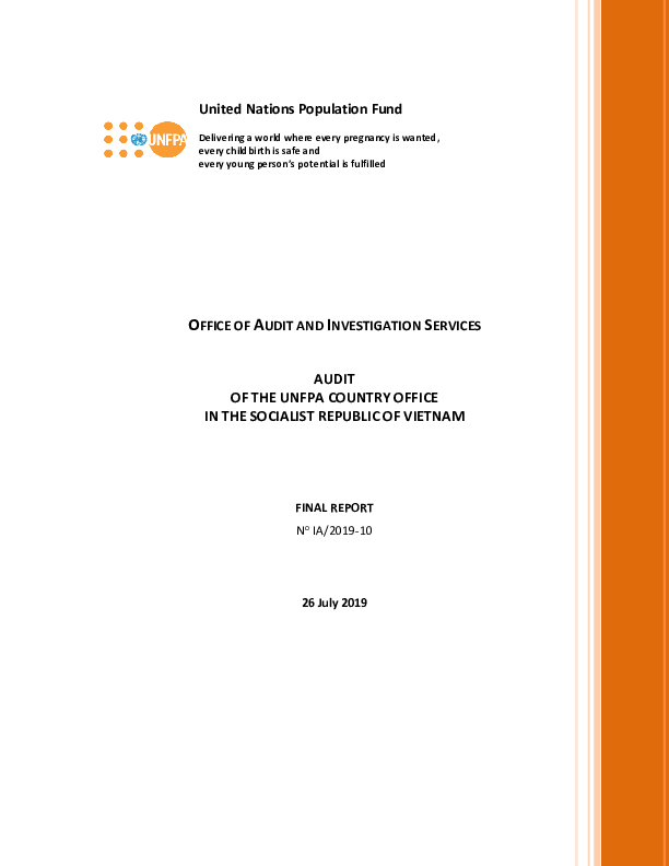 Audit of the UNFPA Country Office in Vietnam