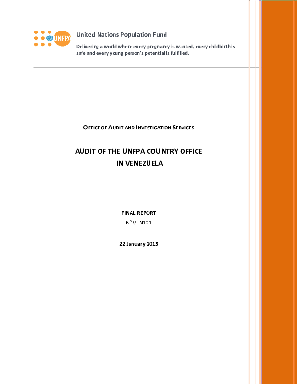 Audit of the UNFPA Country Office in Venezuela