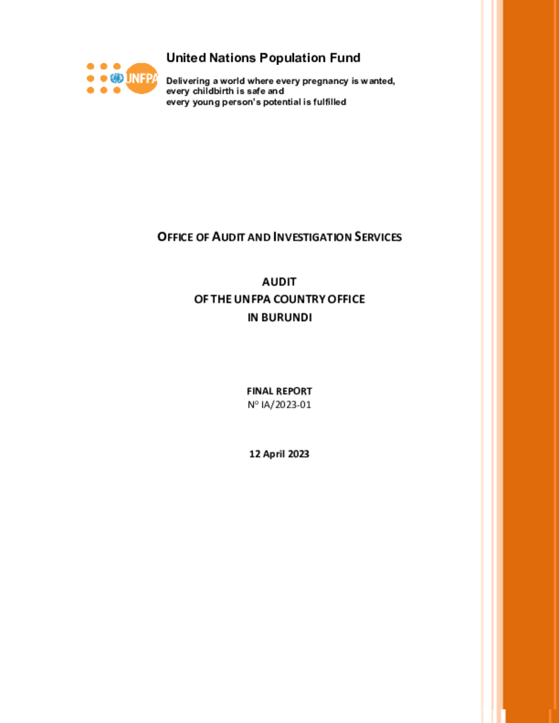 Audit of the UNFPA Country Office in Burundi