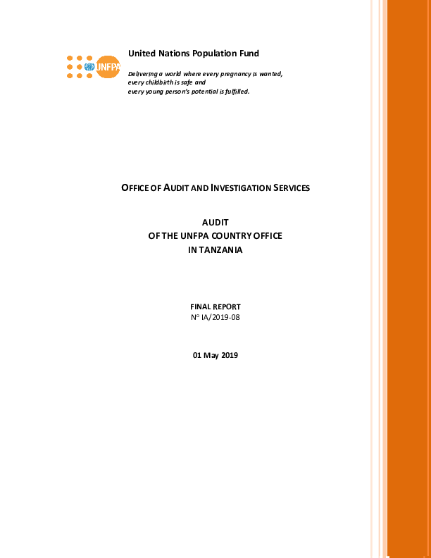 Audit of the UNFPA Country Office in Tanzania