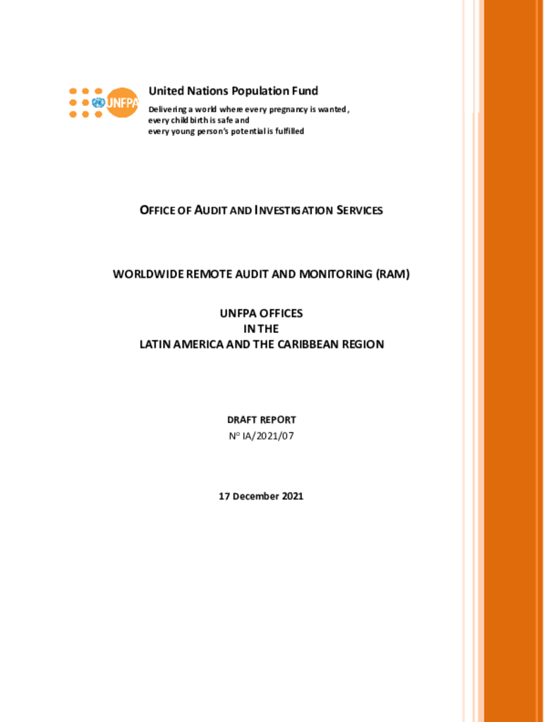 WorldWide Remote Audit and Monitoring of UNFPA Offices in the Latin America & the Caribbean Region