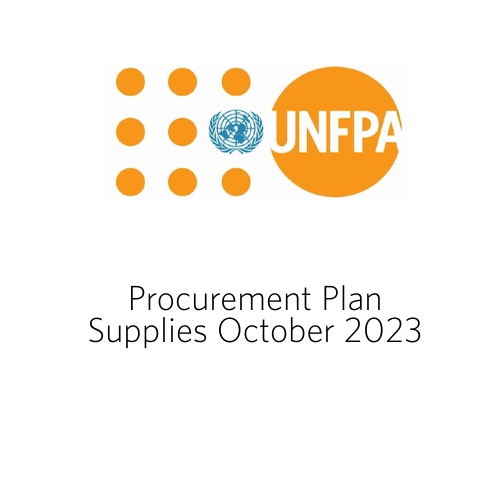 Cover reads Procurement Plan Supplies October 2023
