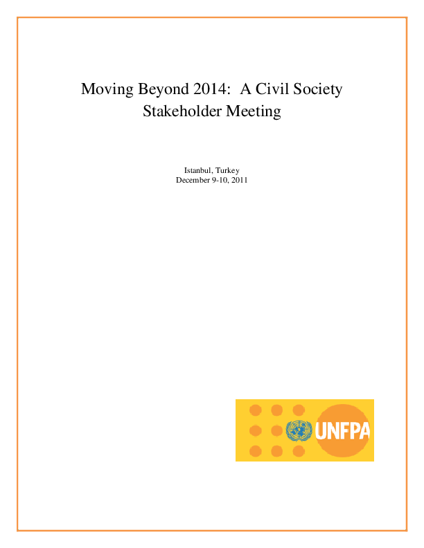 Moving Beyond 2014: A Civil Society Stakeholder Meeting