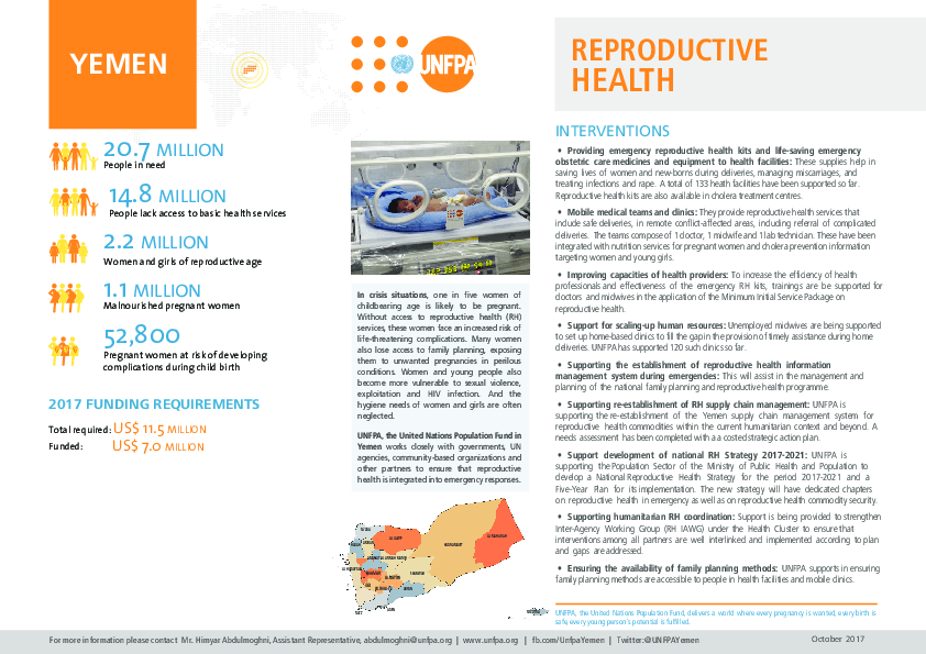 Yemen Reproductive Health Factsheet