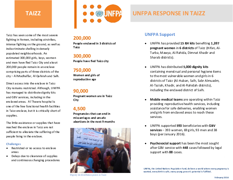 UNFPA Response in Taizz
