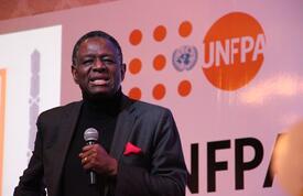 Executive Director Dr. Babatunde Osotimehin speaks at an event in Tunis, Tunisia