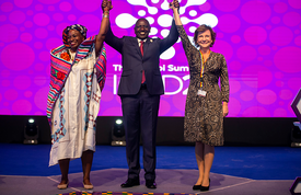 Executive Director Dr. Natalia Kanem closes a celebratory Nairobi Summit, where more than 9,500 delegates from around the world threw their support behind realizing the sexual and reproductive health and rights of all. © Nairobi Summit