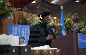 The Executive Director speaks at the commencement at Columbia University's Mailman School of Public Health.