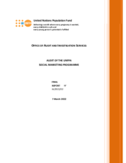 Audit of the UNFPA Social Marketing Programme