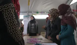 Women's centre in Iraq helps women "knit" their...